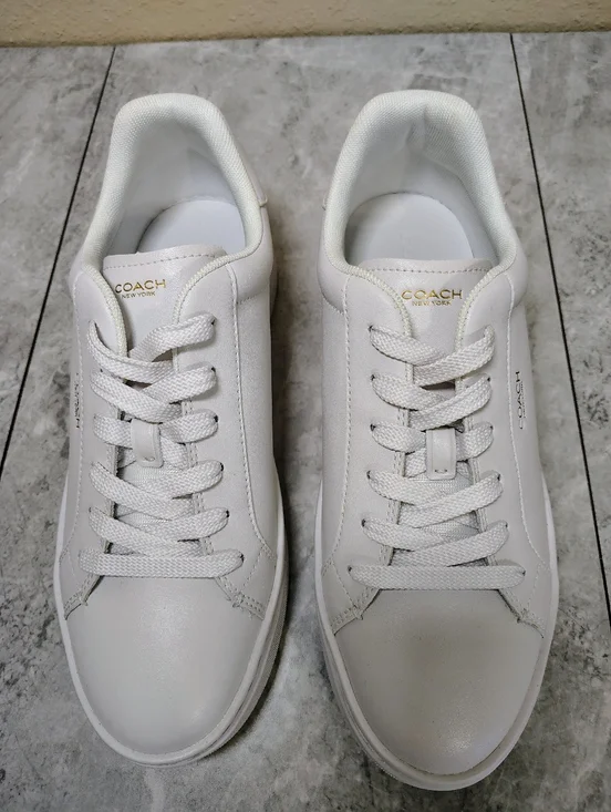Coach White Leather Low Top Sneakers Women’s Size 9.5 NIB - Picture 4 of 14